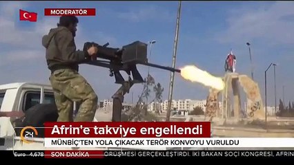 Münbiç�ten yola çıkacak terörist konvoyu vuruldu