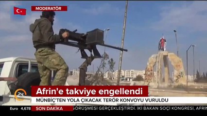 Münbiç'ten yola çıkacak terörist konvoyu vuruldu