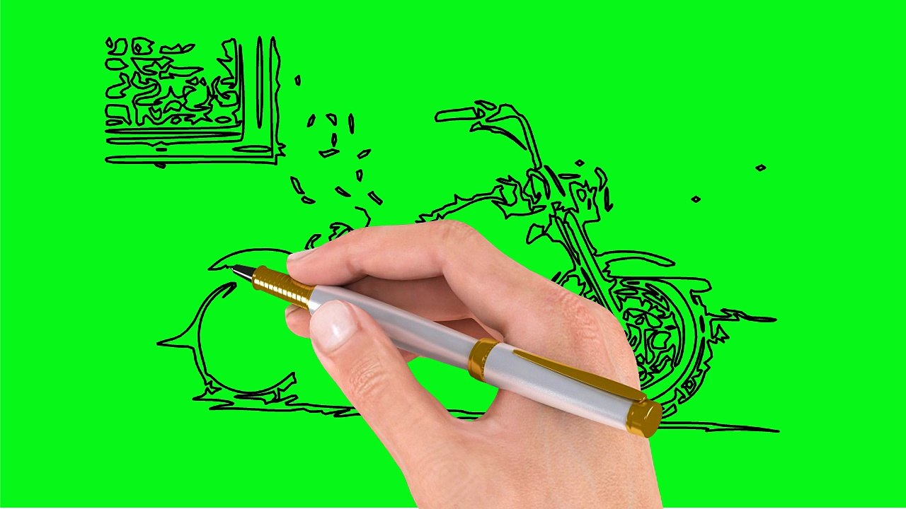 GREEN SCREEN - PANTALLA VERDE -DIBUJANDO HARLEY DAVIDSON