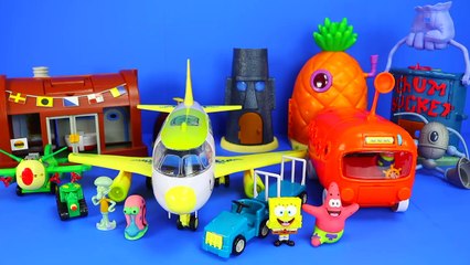 Spongebob Squarepants Plane & Bikini Bottom Submarine Bus Playset Episode with Duplo & Peppa Pig