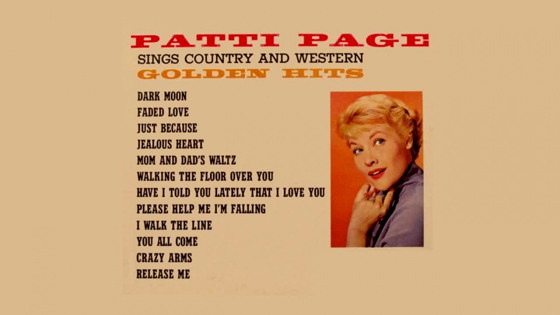 Patti Page Sings Country And Western Golden Hits Vintage Music