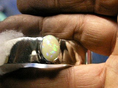 Sterling Band Bracelet and Ethiopian Opal Ebay