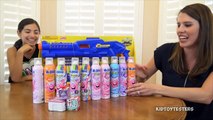 DisneyCarToys & KidToyTesters Mr Bubble Foam Head Soap Challenge | Nerf Battle Action