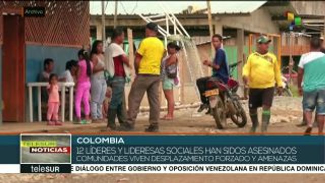 Colombia: 12 líderes sociales asesinados en lo que va de 2018