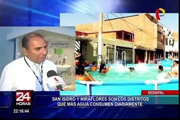 Sedapal: San Isidro y Miraflores son los distritos que consumen más agua a diario