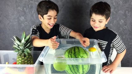 CHALLENGE - COULE OU FLOTTE ? - Avec Fruits et Légumes Part 1 - StudioSurpriseToys