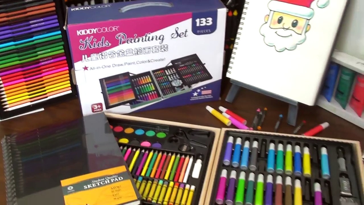 How to Draw Emoji Santa with Kiddy Color 126 Pieces Art Kit Step by Step for Beginners | BP