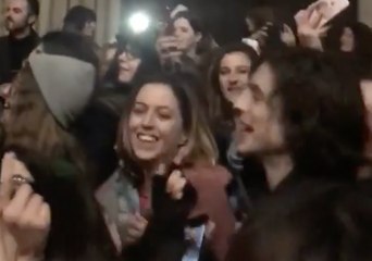 Armie Hammer, Timothée Chalamet Hold Dance Party With Fans in Italy