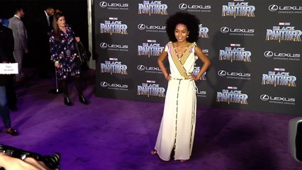 Yara Shahidi "Black Panther" World Premiere Purple Carpet
