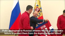 Putin sorry for not 'shielding' athletes from doping scandal