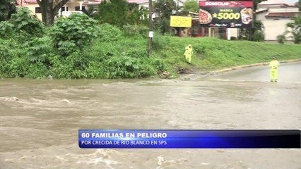 60 familias en peligro por crecida del Rio Blanco en San Pedro Sula