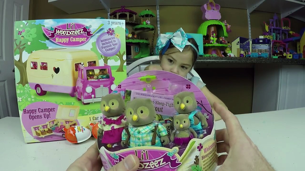 FUN LIL WOODZEEZ HAPPY CAMPER Playset + Kinder Joy Surprise Eggs Angry Birds Toy Opening Kids Toys