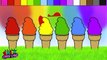 Soft Serve Ice Cream Cone Boyama Sayfaları ile Çocuklar için Renkleri öğrenin