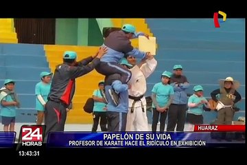 Huaraz: karateca hizo “papelón” durante exhibición de artes marciales