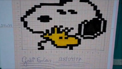 Speed Drawing - Snoopy and Woodstock - Pixel Art