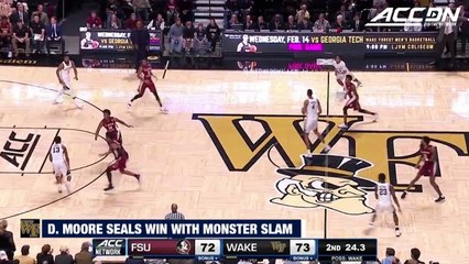 Wake Forest's Doral Moore Monster Dunk Seals Win vs. FSU