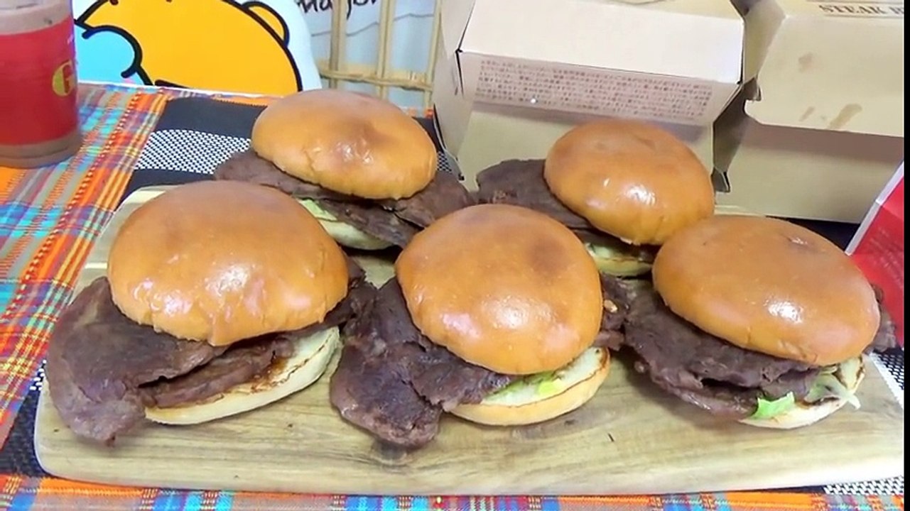 【MUKBANG】 [Deluxe] 5 Of Lotteria s 17$ Double Steak Burger [Over 135$] 4500kcal [CC Available]