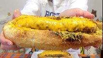 【MUKBANG】 3 Ultra Huge Super Hot Dogs!!! [75CM IN TOTAL] [CC Available]  Yuka [Oogui]