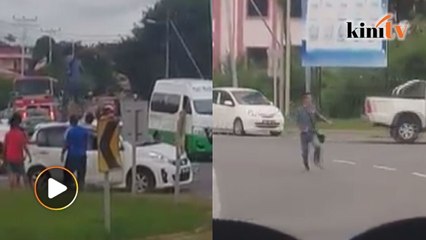 Download Video: Lelaki panjat kereta, lari di jalan khayal syabu