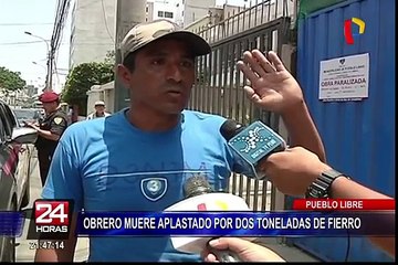 Pueblo Libre: obrero muere aplastado por dos toneladas de fierro
