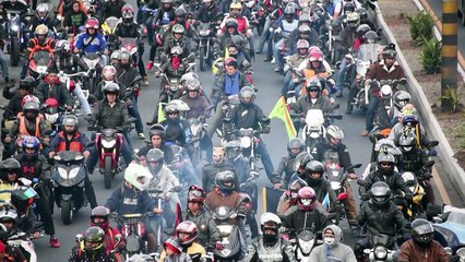 Motociclistas peregrinan en Guatemala por el Cristo Negro
