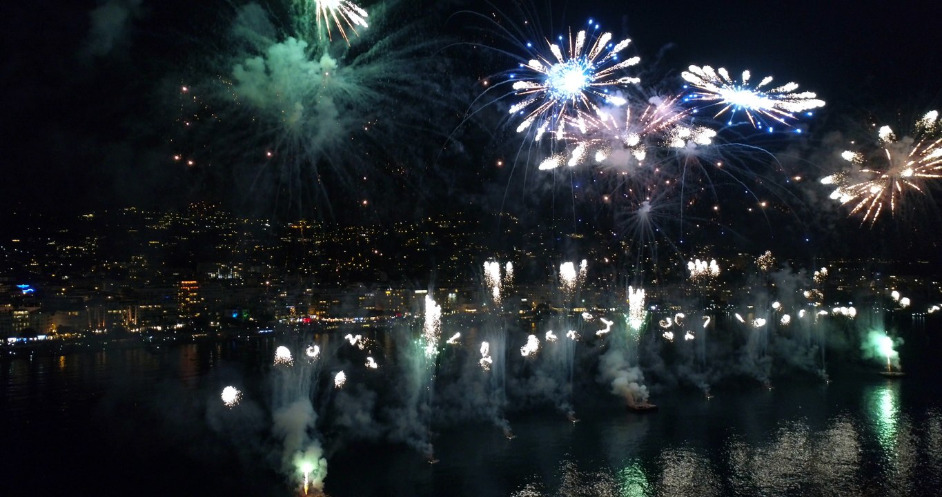 Drone feux d’artifice Cannes 4K