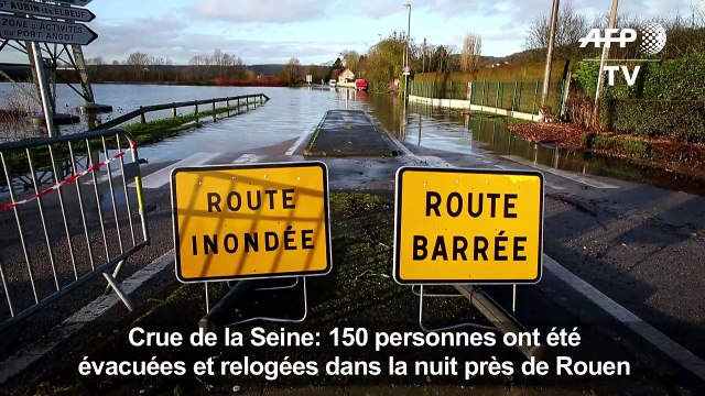 Crue de la Seine: des habitations inondées près de Rouen