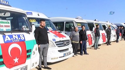 Minibüsçü esnafı bir günlük kazançlarını Mehmetçiğe bağışladı