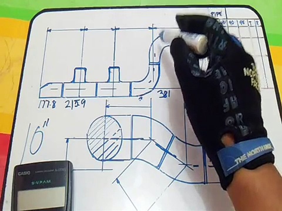 Piping - How to Find Fittings Take Off using Reducer Tee 90, 45 deg Elbow