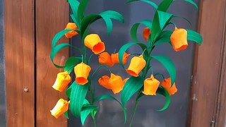 How to make Easy Paper Flowers Christmas Bells / Sandersonia ( flower # 94)