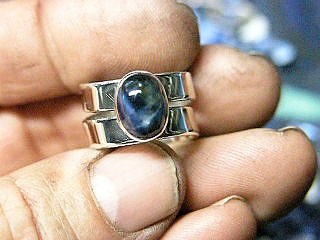 Sterling Mens ring Blue Star Saphire Ebay