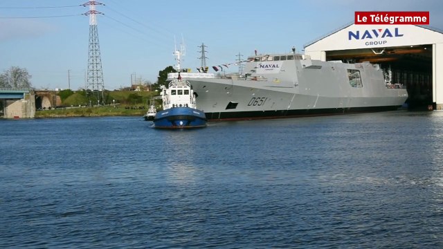 Naval Group Lorient. Mise à flot de la Fremm Normandie