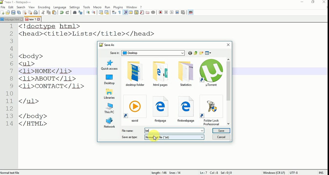 HTML for Beginners Tutorial#4-Creating Lists