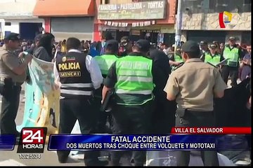 Download Video: Villa El Salvador: fallecidos en choque entre camión y mototaxi eran compañeros de trabajo