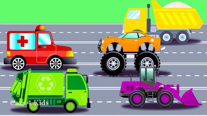 Learn Colors for Children with Trucks and CARS - COLOR for Kids to Learn - Cartoon Learning Videos
