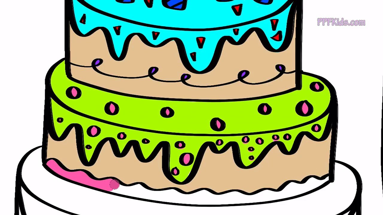 Learn How To Draw And Color Birthday Cake And Presents | Kids Learning | Fun Coloring Pages For Kids
