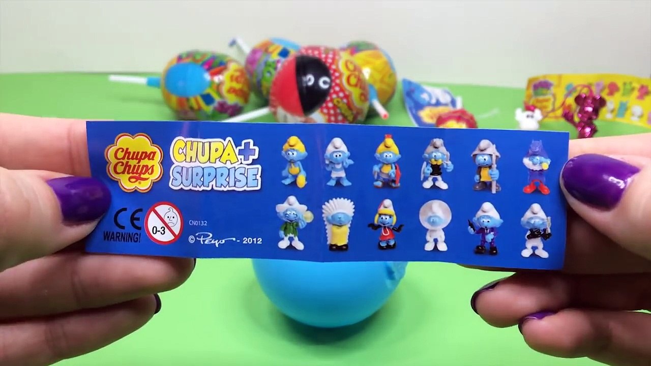 Chupa Chups Surprise Eggs - Überraschungseier Minnie Mouse Smurfs Schlümpfe