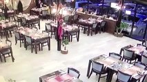 Patlamanın Meydana Geldiği Vergi Dairesinin Yanındaki Restoranın Güvenlik Kamerasında Patlama Anı