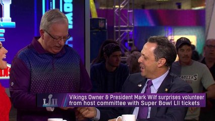 Vikings' Owner Mark Wilf surprises volunteer with Super Bowl LII tickets