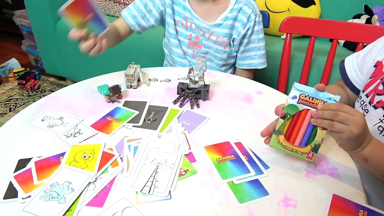 Galinha Pintadinha Jogo das Cores Minecraft Jockey Brinquedos Infantil Crianças Kids Fun Toys