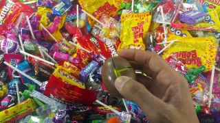 A lot of Surprise Eggs hidden in a bucket of A lot of Candy
