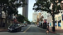 Driving Downtown - San Diegos Gaslamp District 4K - USA
