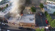 Fire in Downtown Mount Vernon, Washington (USA)