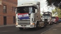 Camioneros paraguayos protestan en Asunción contra bitrenes brasileños