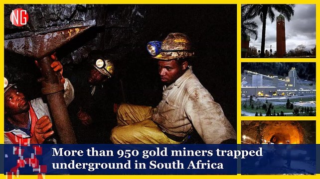 More than 950 gold miners trapped underground in South Africa