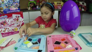 Aquabeads Creative Activity Set with Frozens Elsa & Anna Toy Review | Plus Surprise Egg Opening