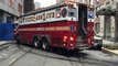FDNY RESCUE 1 RESPONDING WITH IT'S Q SIREN ON W. 43RD ST. IN HELL'S KITCHEN, MANHATTAN, NEW YORK.