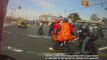 NYC Bikers vs TOYOTA PRIUS Road Rage, assault series SUV New York swarm of bikers accident