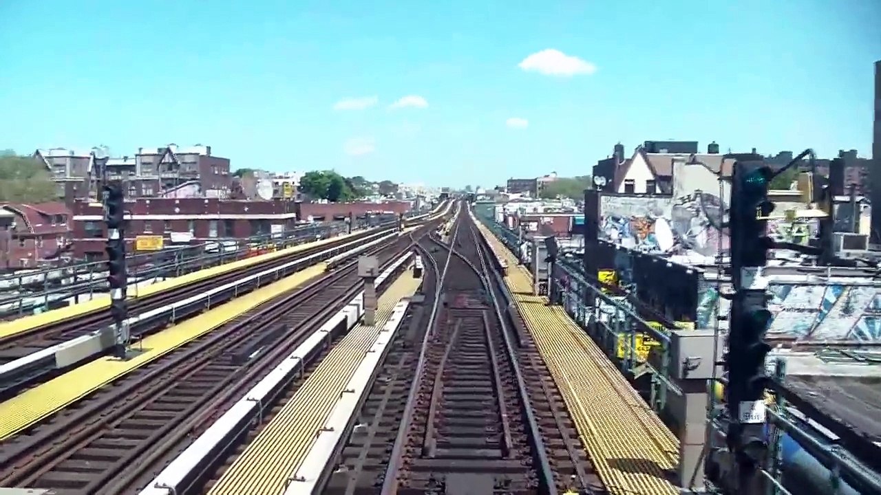 NYC Subway Train Ride Front Car View