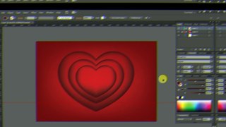 Drawing a love heart with red velvet background  in adobe illustrator cs6